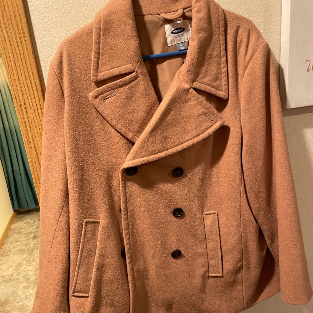 Tan Pea coat, waist length